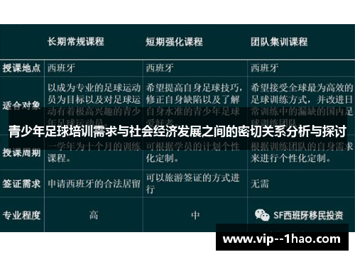 青少年足球培训需求与社会经济发展之间的密切关系分析与探讨 青少年足球培训需求与社会经济发展之间的密切关系分析与探讨