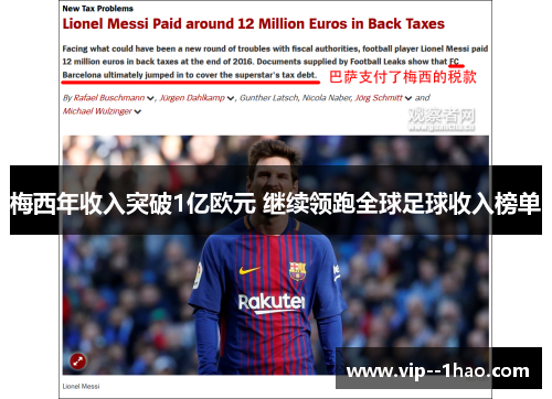 梅西年收入突破1亿欧元 继续领跑全球足球收入榜单